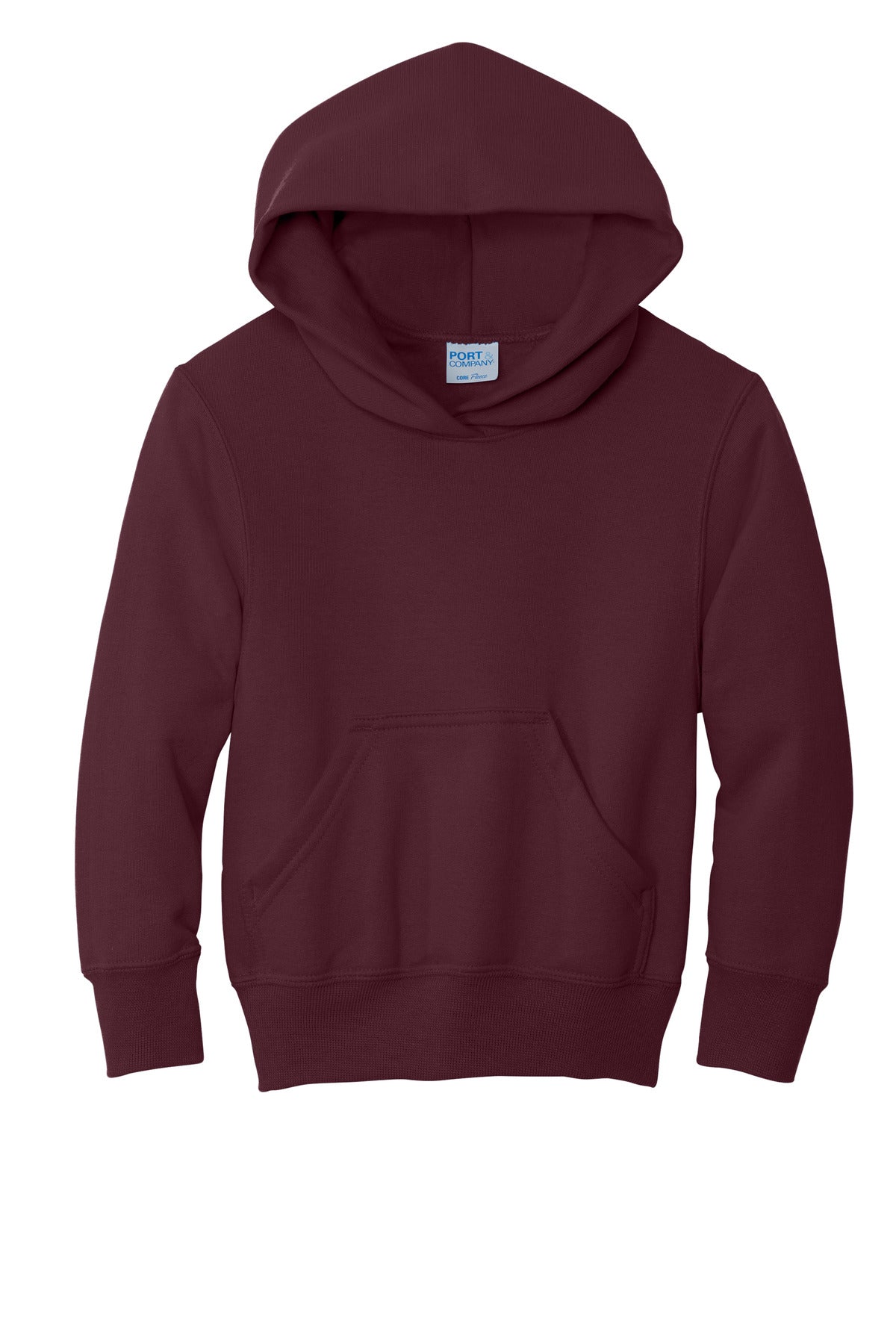 Port & Co Youth Core Fleece Pullover Hooded Sweatshirt - Maroon