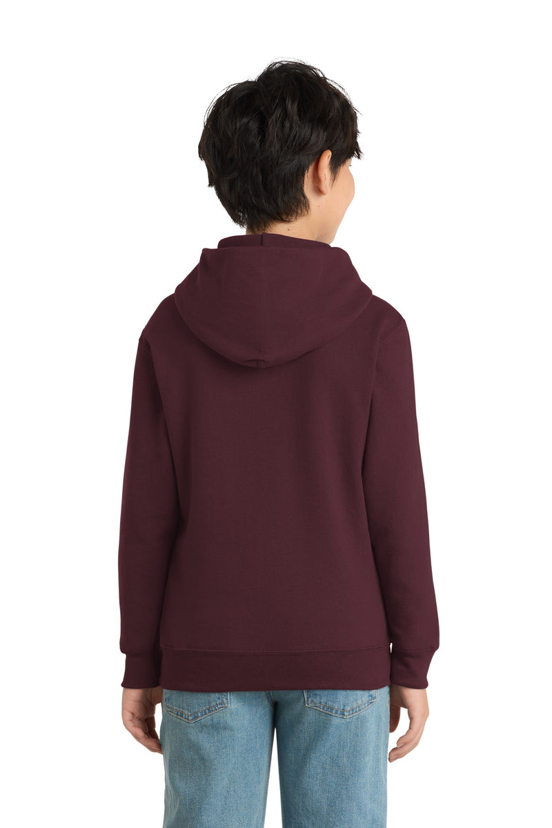 Port & Co Youth Core Fleece Pullover Hooded Sweatshirt - Maroon