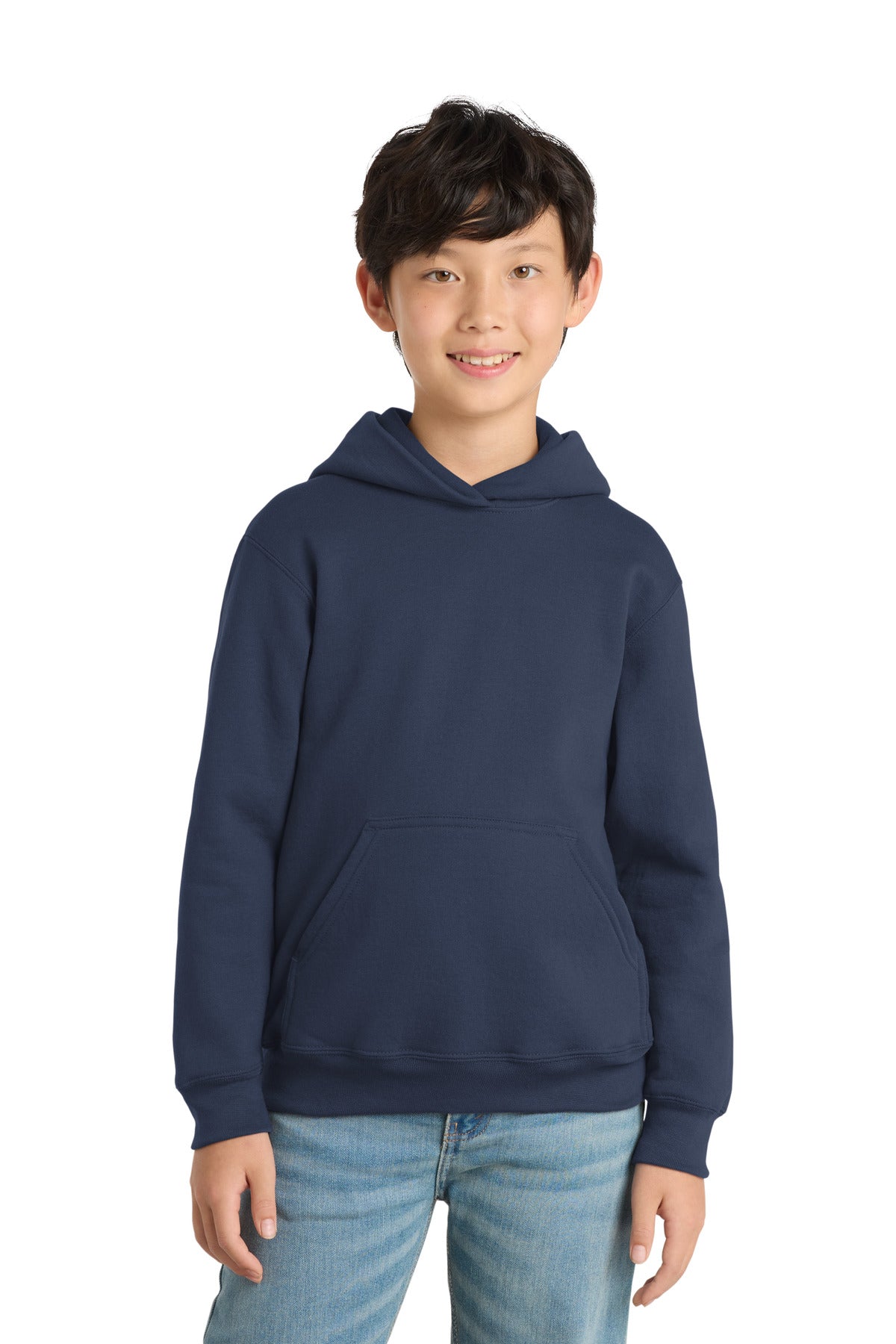 Port & Co Youth Core Fleece Pullover Hooded Sweatshirt - Navy