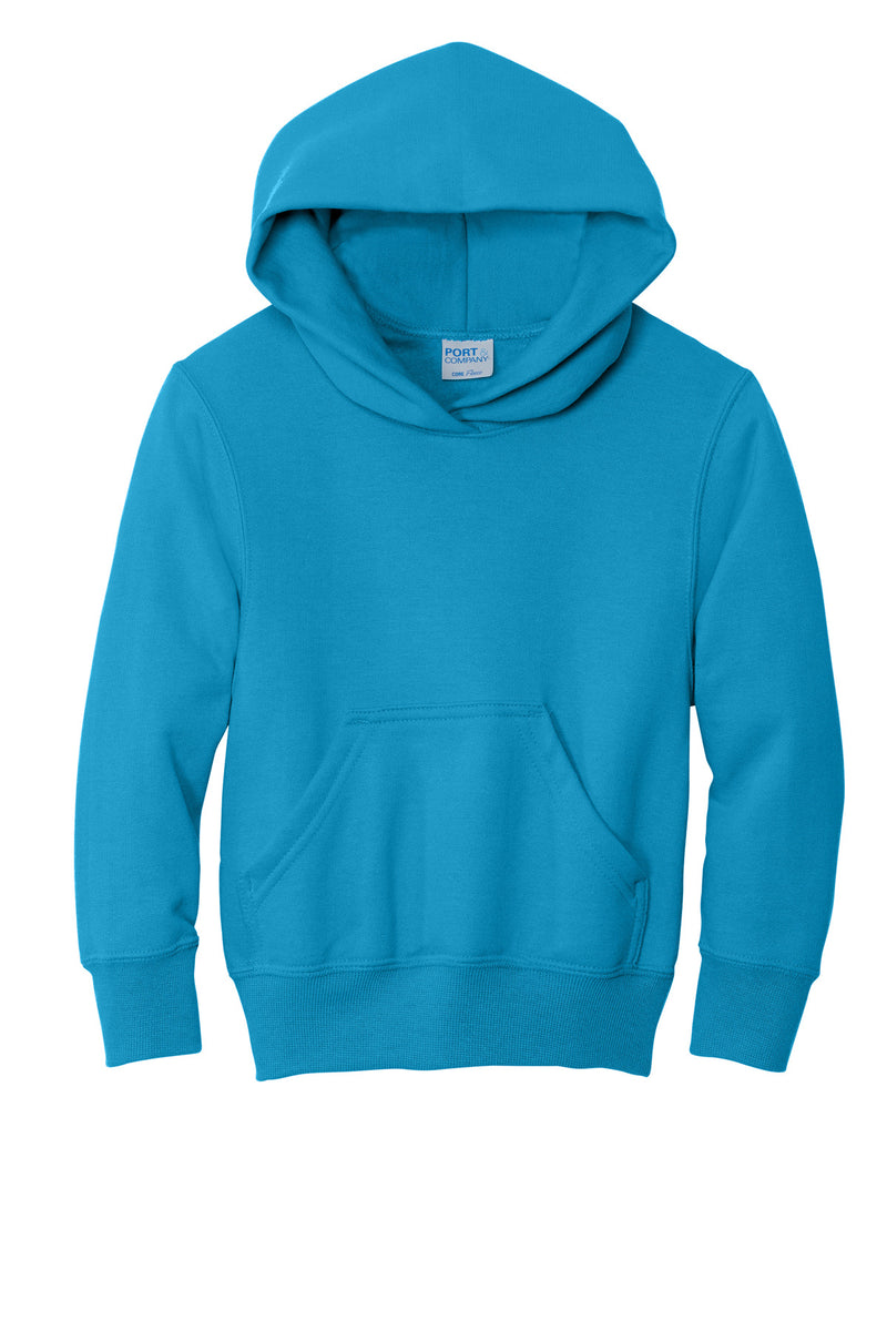 Port & Co Youth Core Fleece Pullover Hooded Sweatshirt - Neon Blue