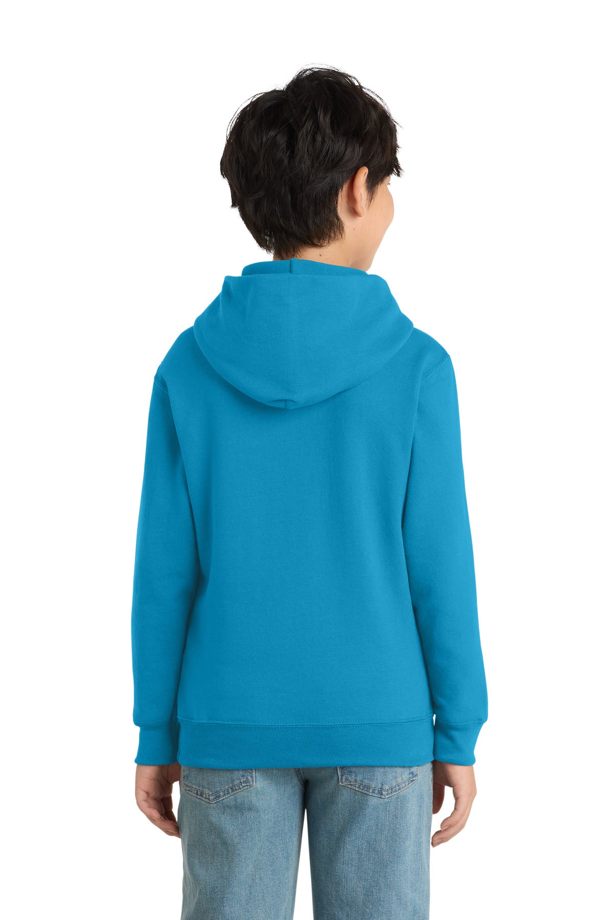 Port & Co Youth Core Fleece Pullover Hooded Sweatshirt - Neon Blue