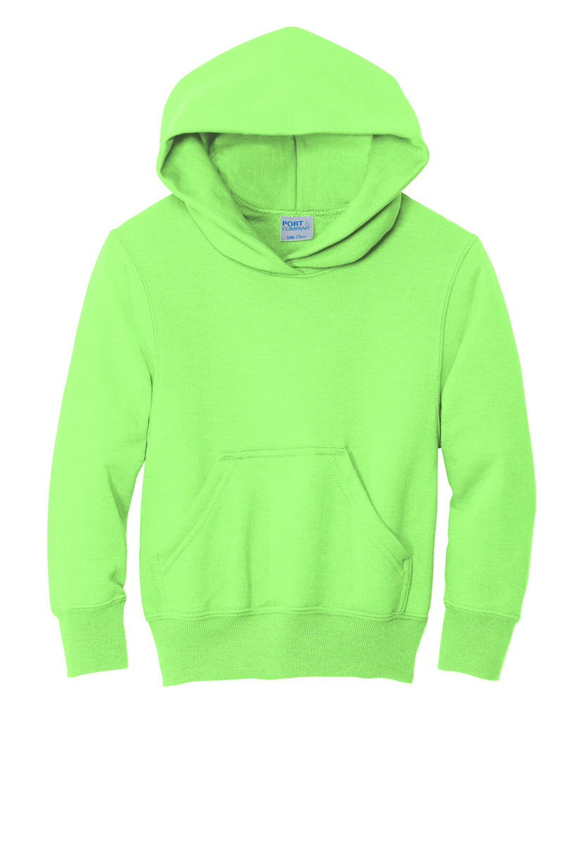 Port & Co Youth Core Fleece Pullover Hooded Sweatshirt - Neon Green