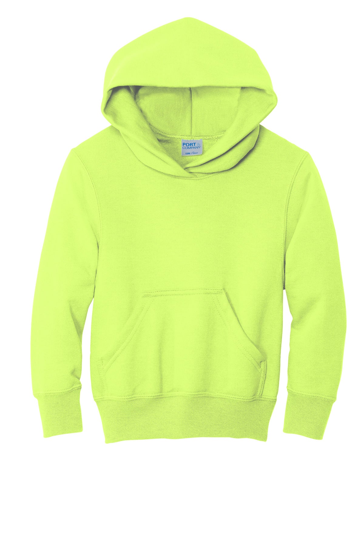 Port & Co Youth Core Fleece Pullover Hooded Sweatshirt - Neon Yellow