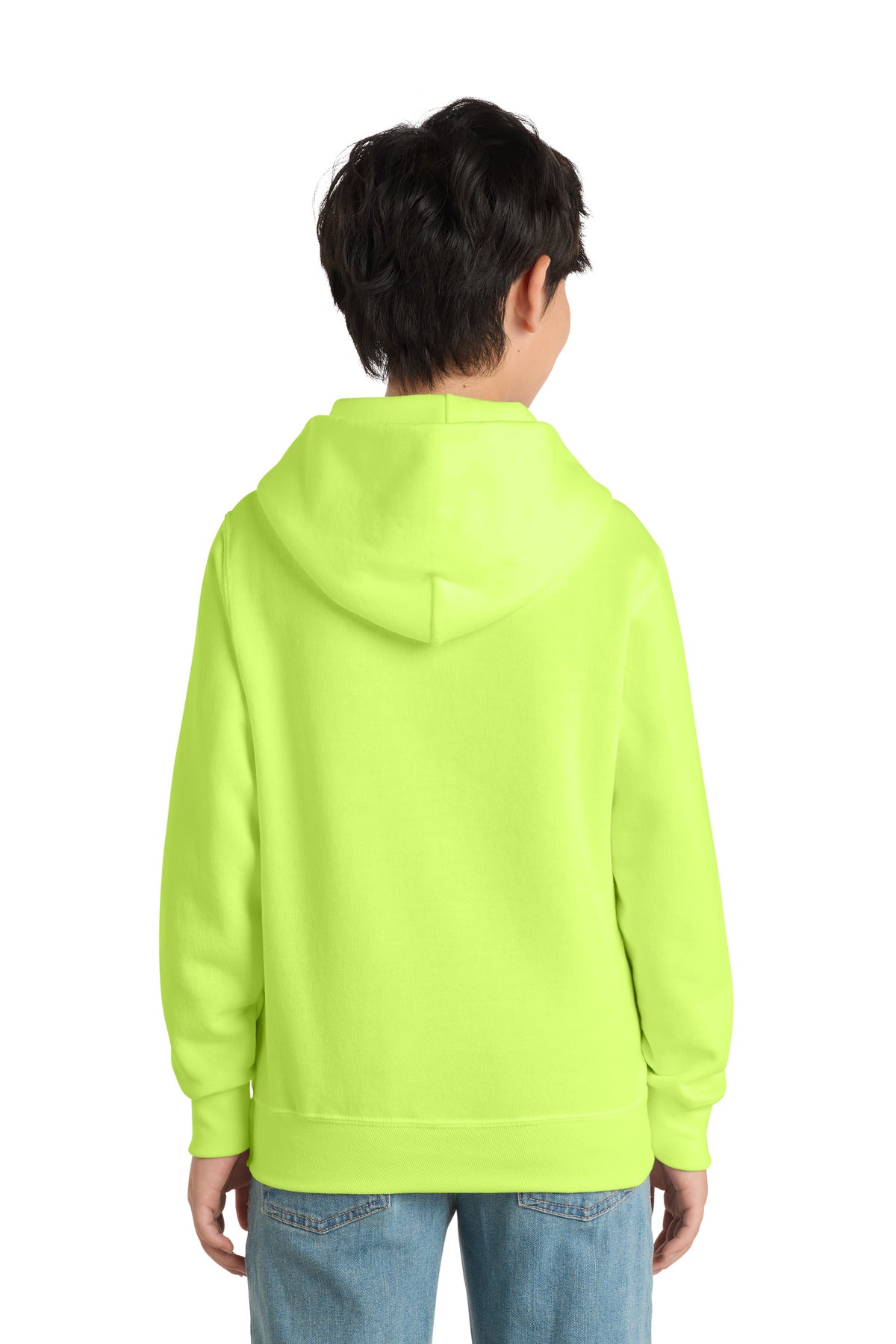 Port & Co Youth Core Fleece Pullover Hooded Sweatshirt - Neon Yellow