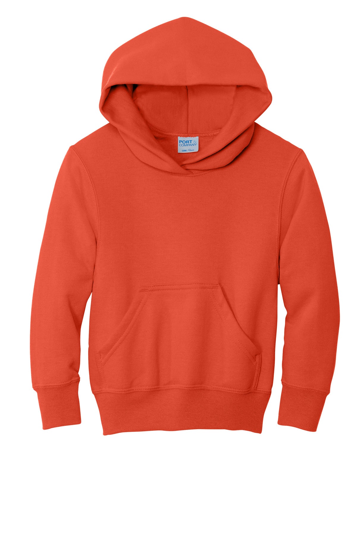 Port & Co Youth Core Fleece Pullover Hooded Sweatshirt - Orange