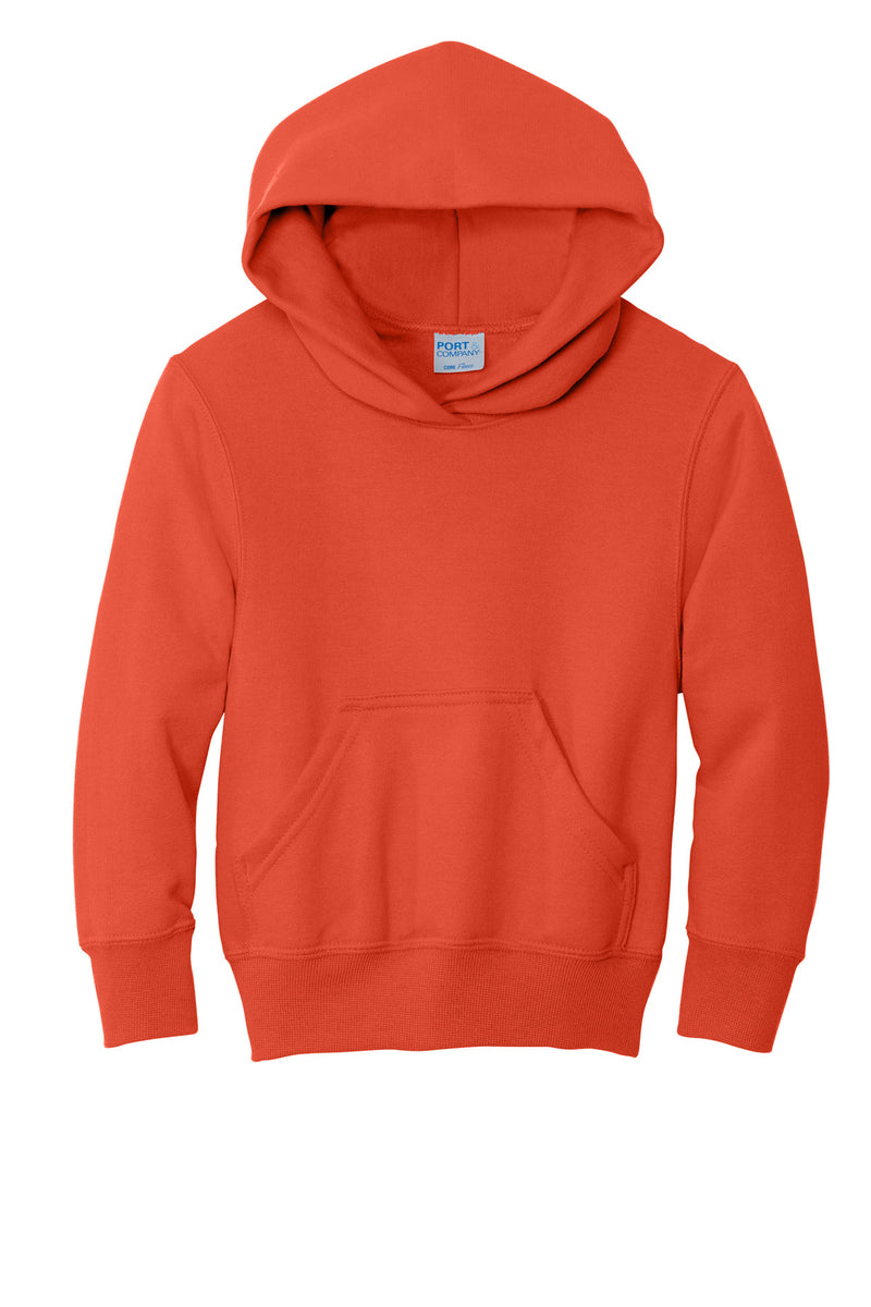 Port & Co Youth Core Fleece Pullover Hooded Sweatshirt - Orange