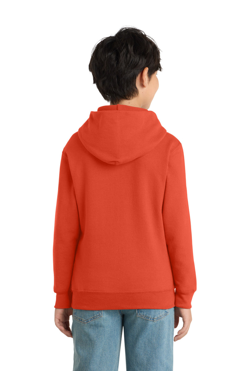 Port & Co Youth Core Fleece Pullover Hooded Sweatshirt - Orange