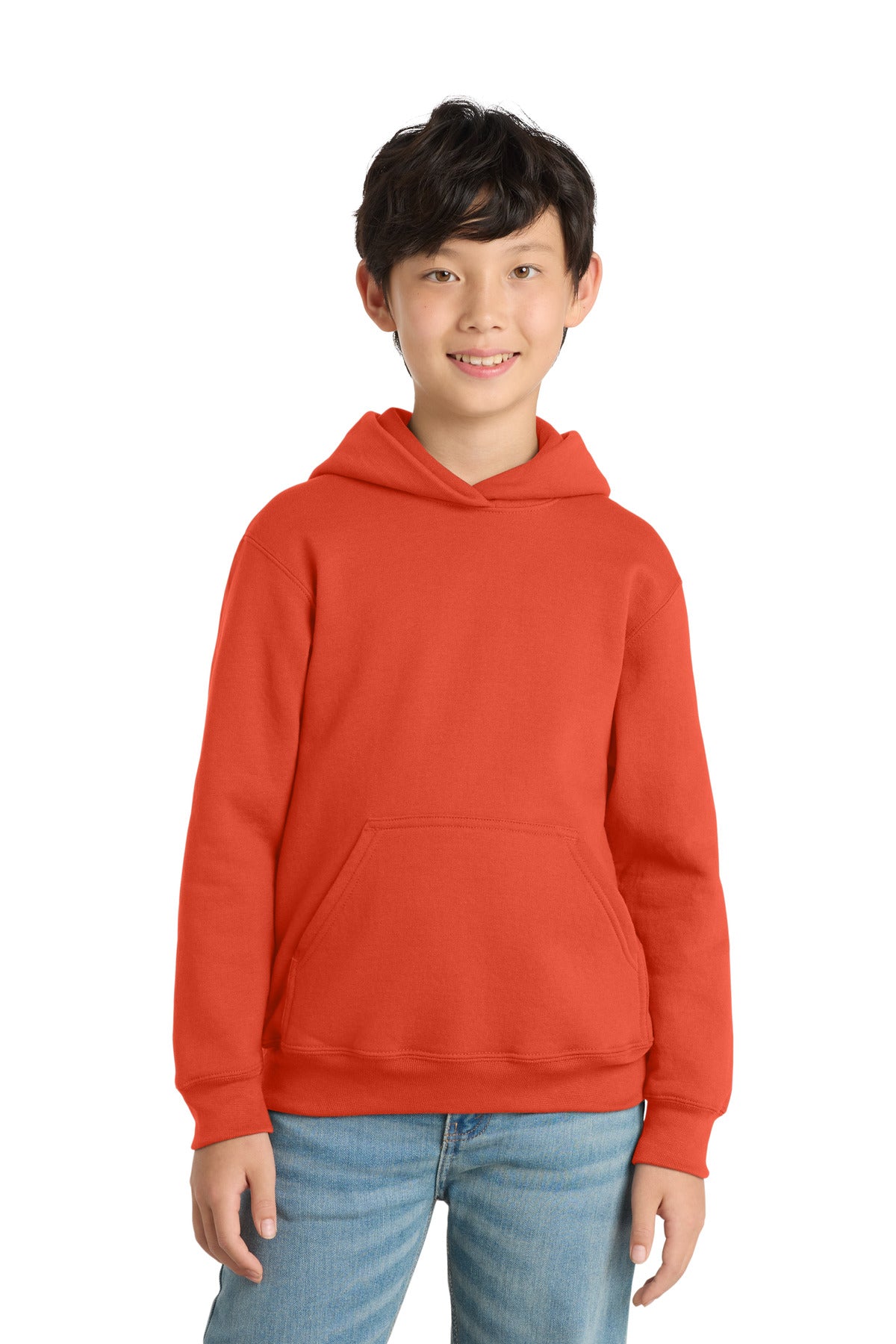Port & Co Youth Core Fleece Pullover Hooded Sweatshirt - Orange