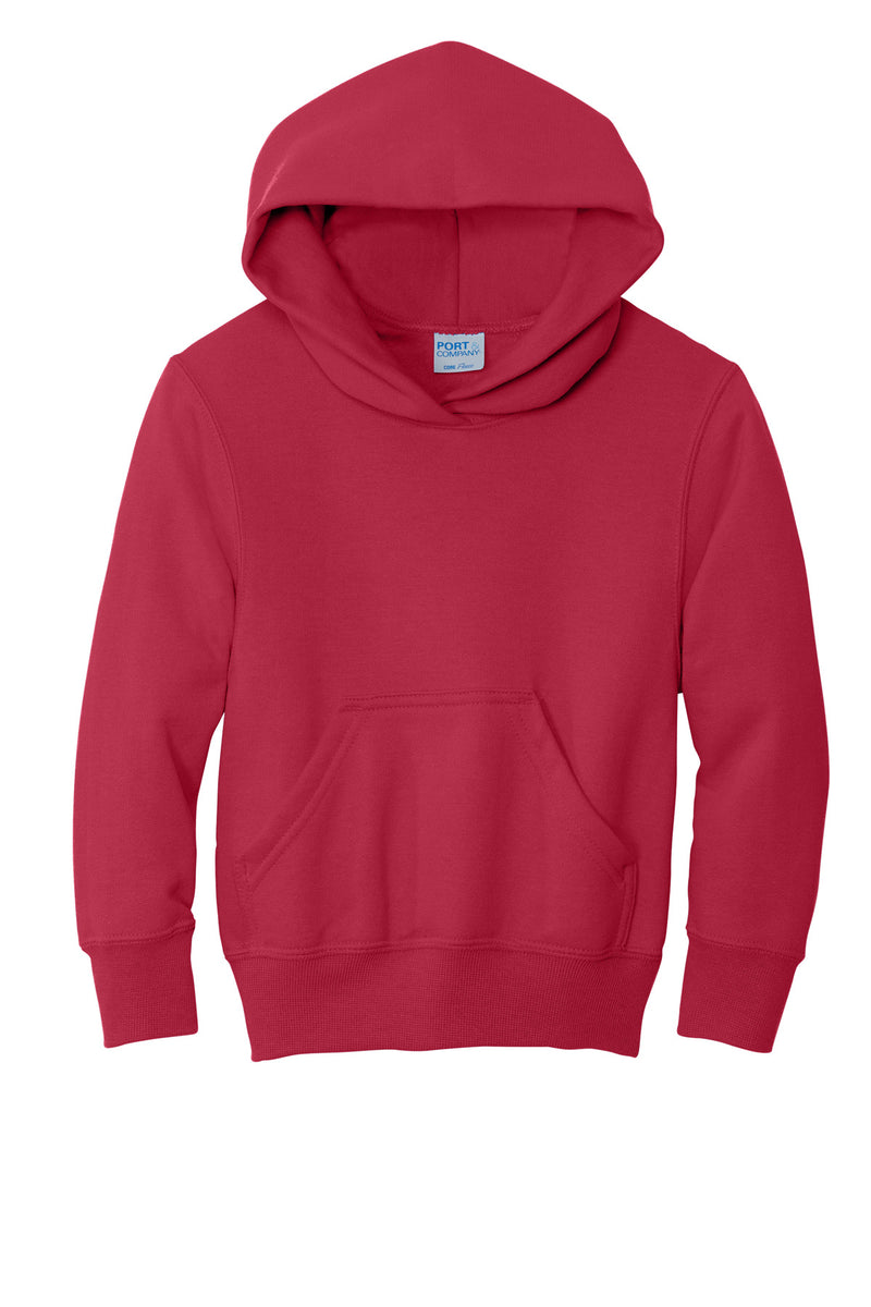 Port & Co Youth Core Fleece Pullover Hooded Sweatshirt - Red