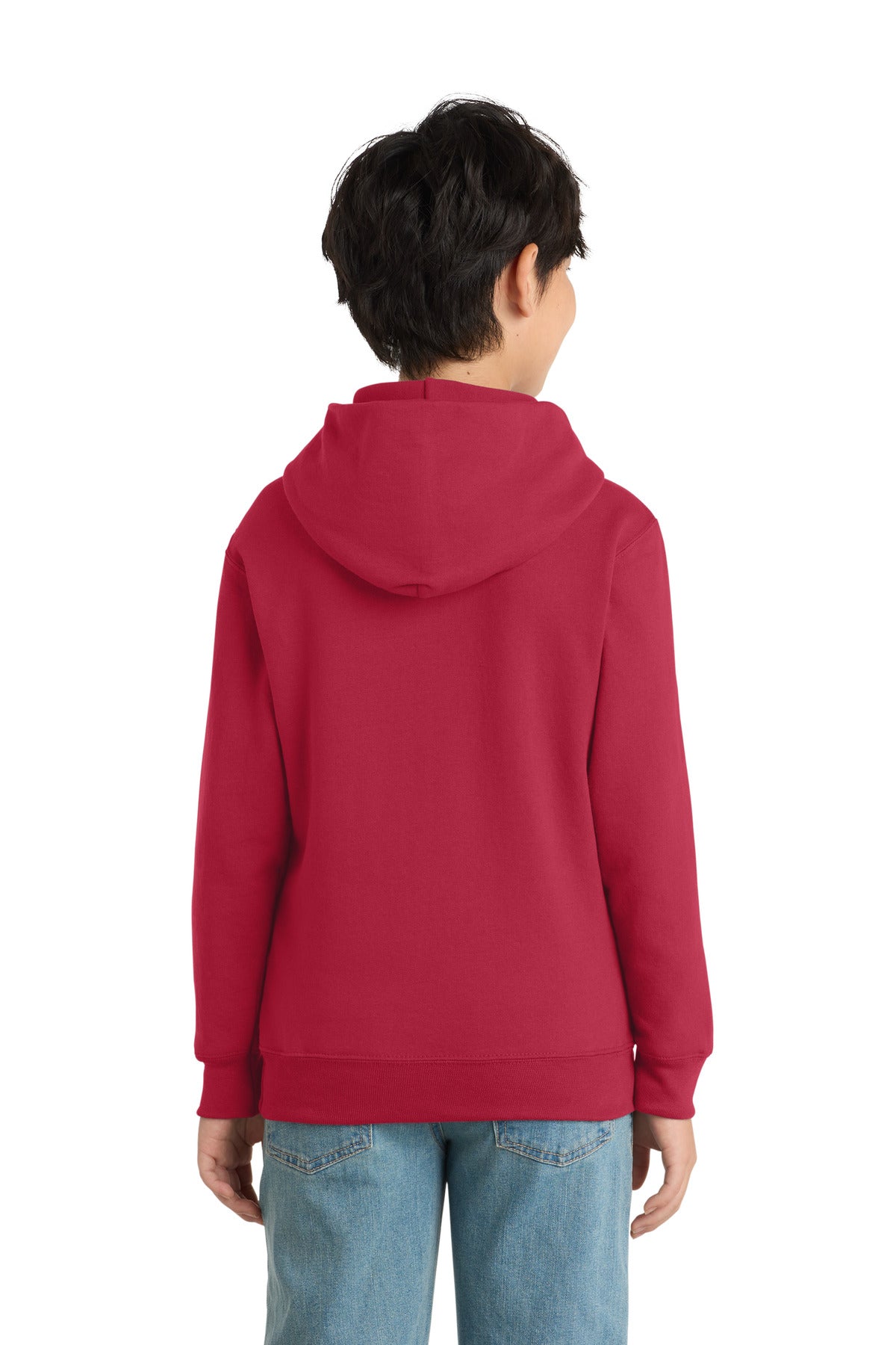 Port & Co Youth Core Fleece Pullover Hooded Sweatshirt - Red