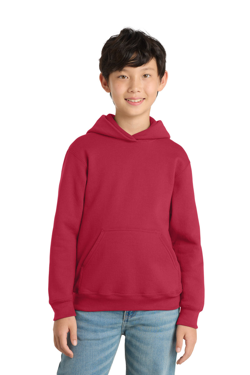 Port & Co Youth Core Fleece Pullover Hooded Sweatshirt - Red
