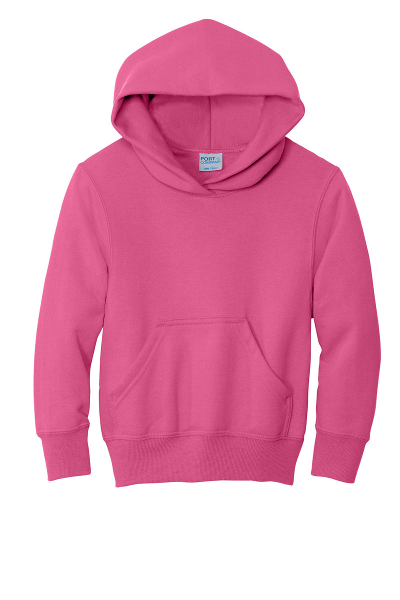 Port & Co Youth Core Fleece Pullover Hooded Sweatshirt - Sangria