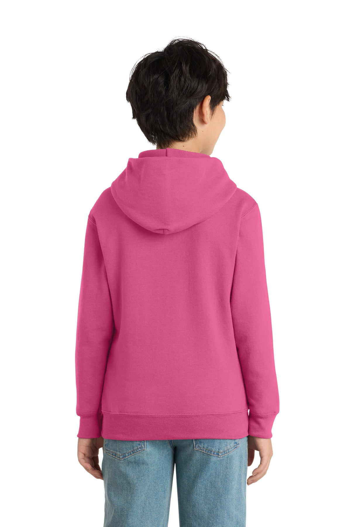Port & Co Youth Core Fleece Pullover Hooded Sweatshirt - Sangria
