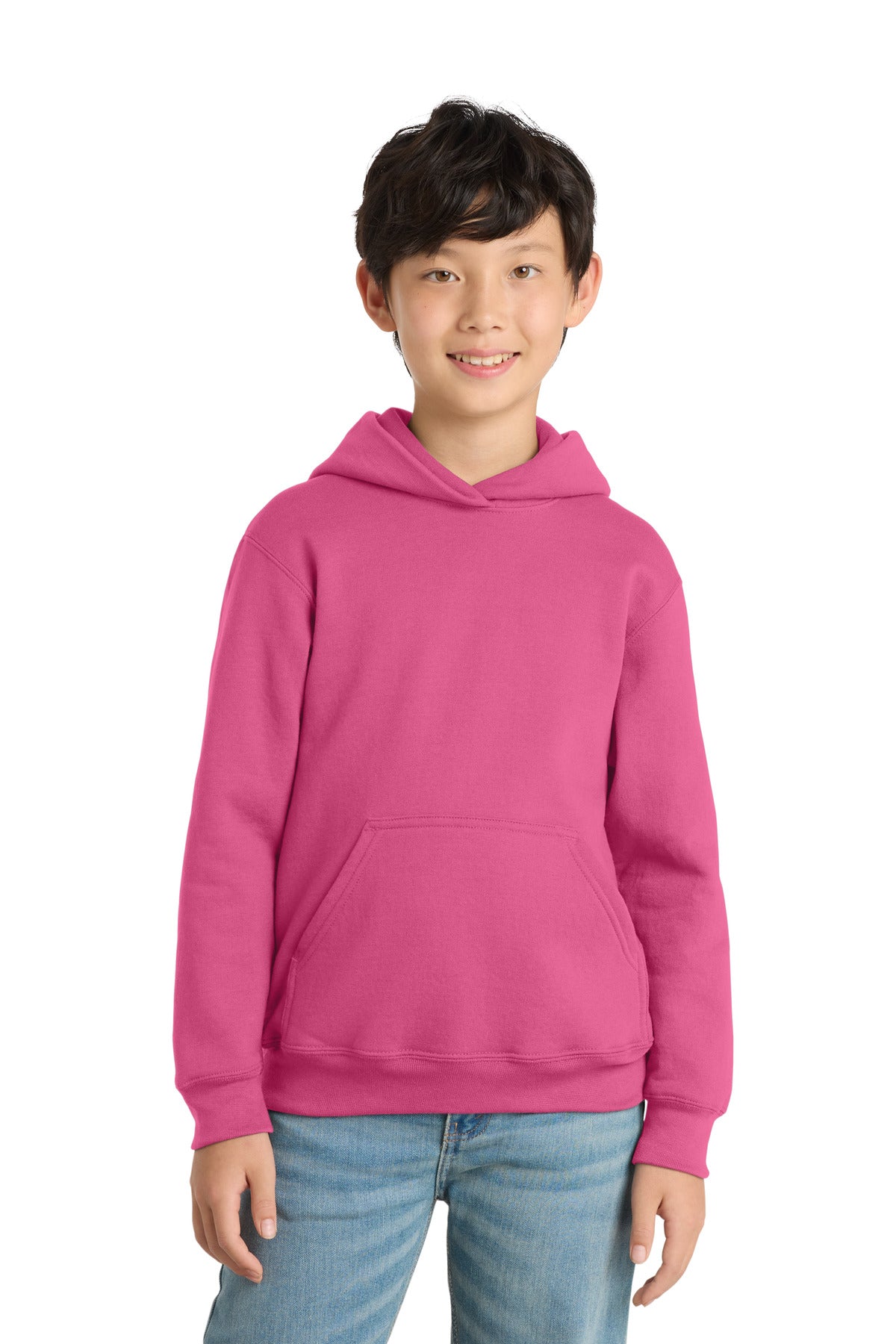 Port & Co Youth Core Fleece Pullover Hooded Sweatshirt - Sangria