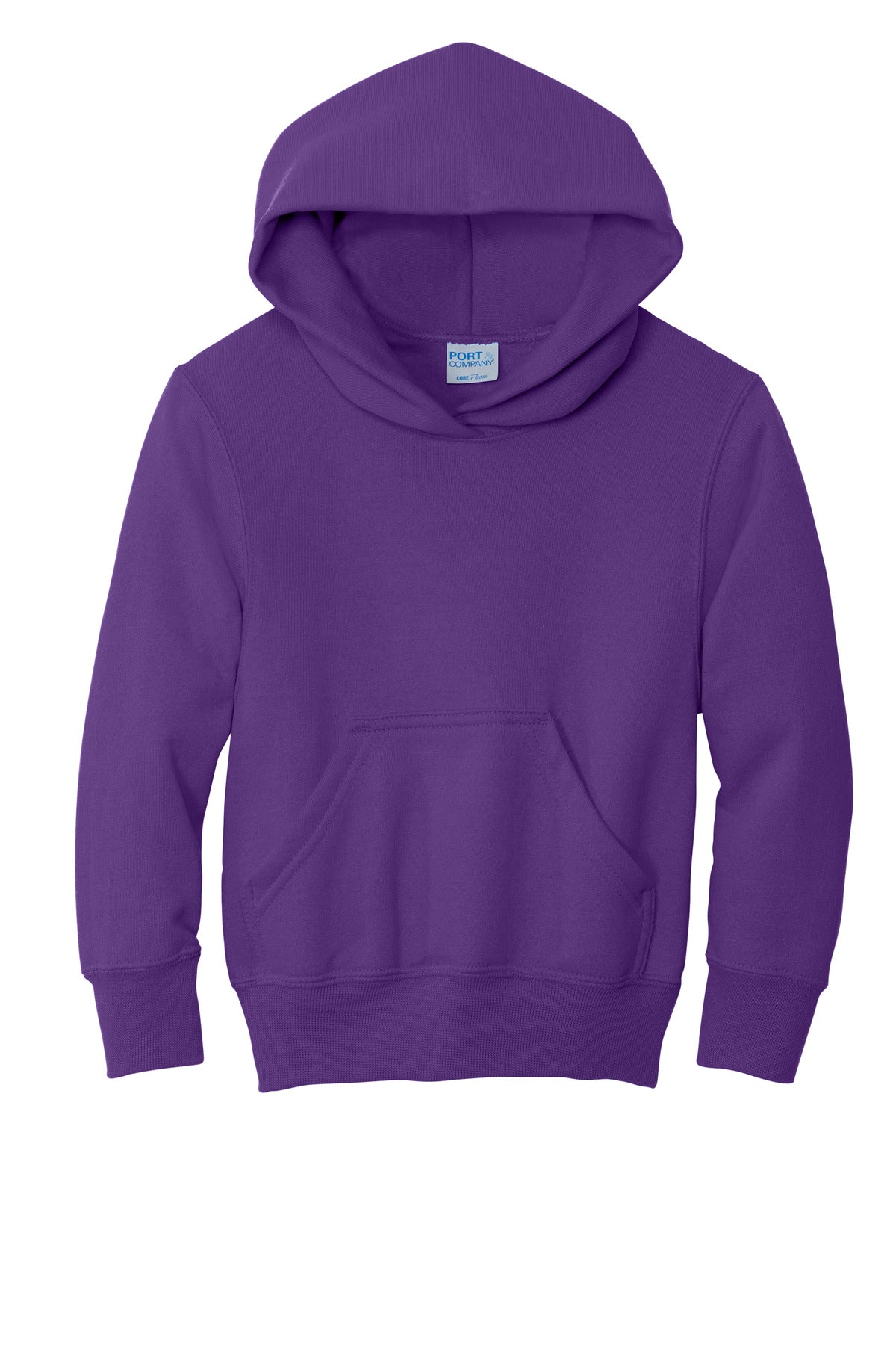 Port & Co Youth Core Fleece Pullover Hooded Sweatshirt - Team Purple