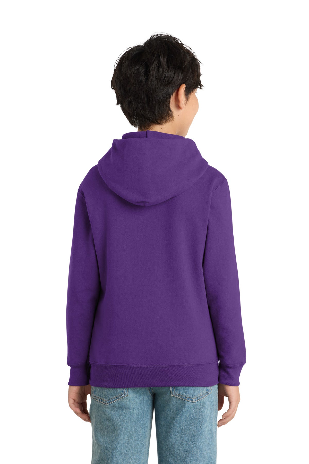 Port & Co Youth Core Fleece Pullover Hooded Sweatshirt - Team Purple