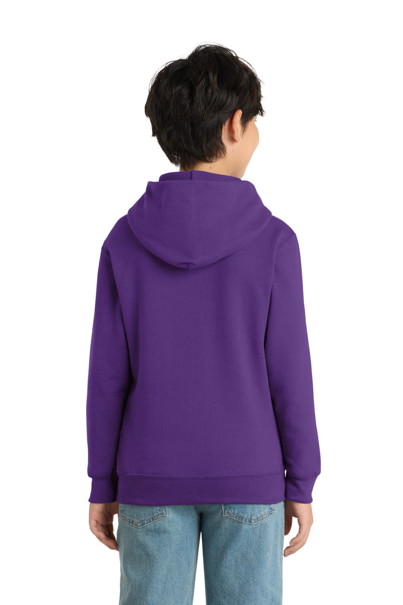 Port & Co Youth Core Fleece Pullover Hooded Sweatshirt - Team Purple