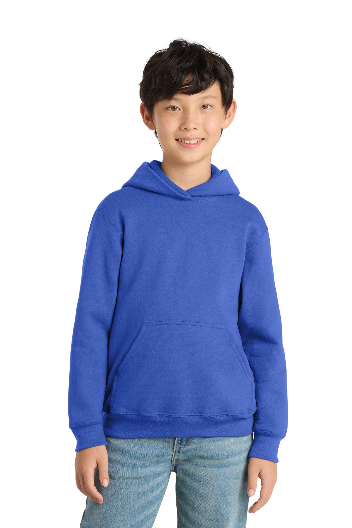 Port & Co Youth Core Fleece Pullover Hooded Sweatshirt - True Royal