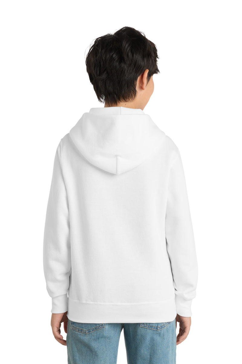 Port & Co Youth Core Fleece Pullover Hooded Sweatshirt - White