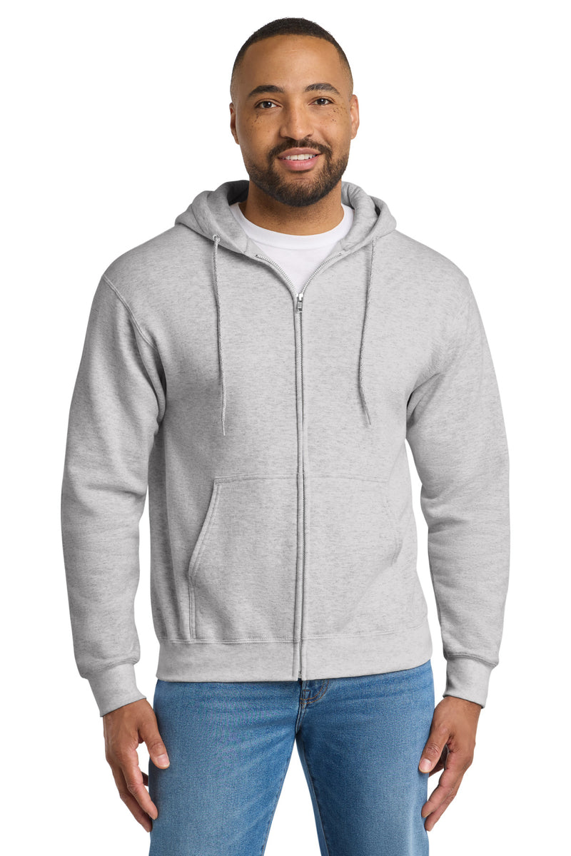 Port & Co Tall Essential Fleece Full-Zip Hooded Sweatshirt - Ash