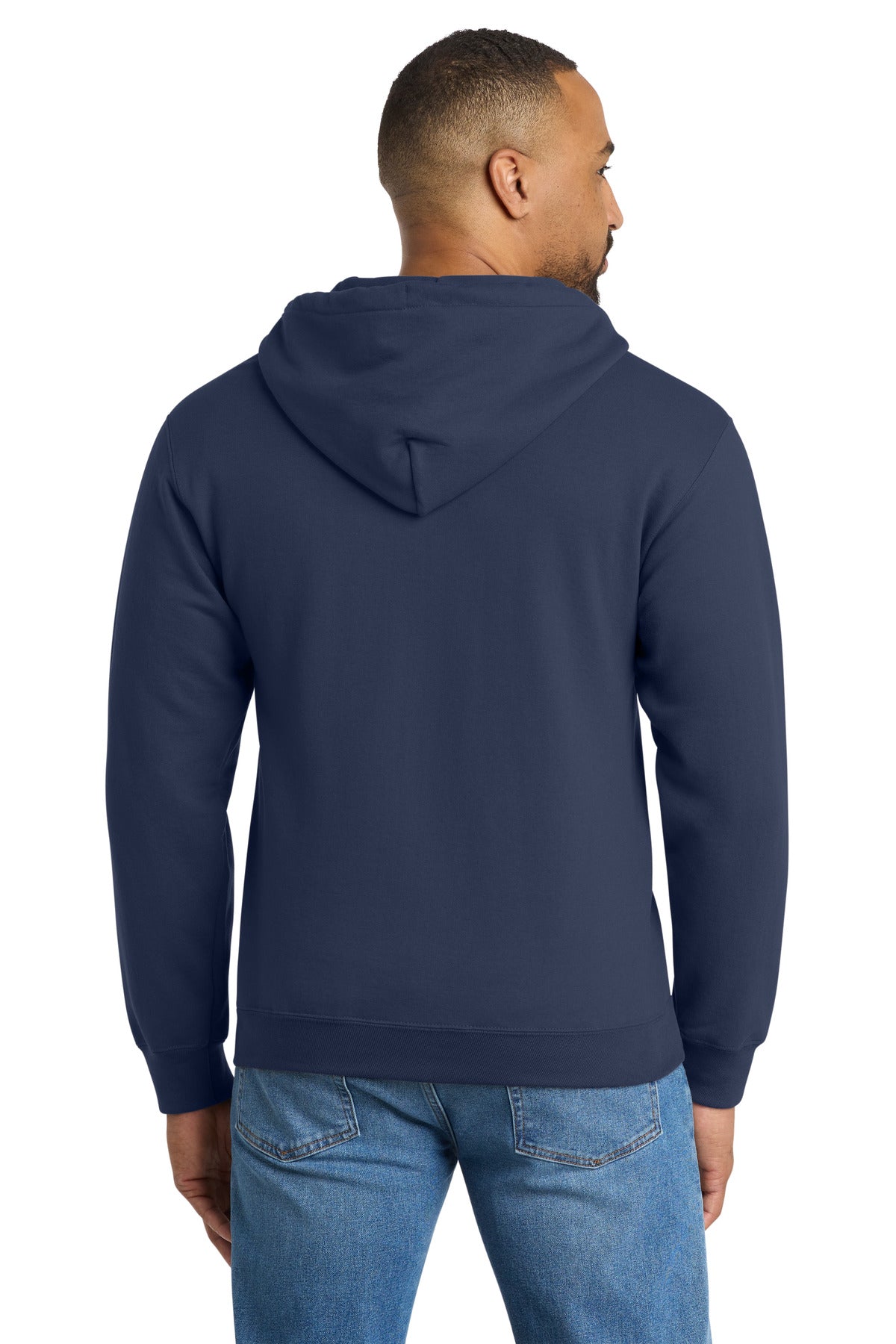 Port & Co Tall Essential Fleece Full-Zip Hooded Sweatshirt - Navy