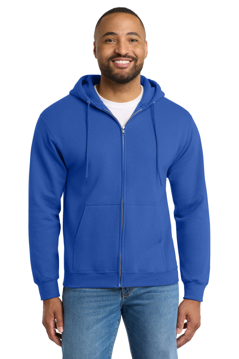 Port & Co Tall Essential Fleece Full-Zip Hooded Sweatshirt - Royal