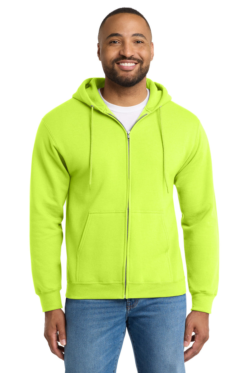 Port & Co Tall Essential Fleece Full-Zip Hooded Sweatshirt - Safety Green