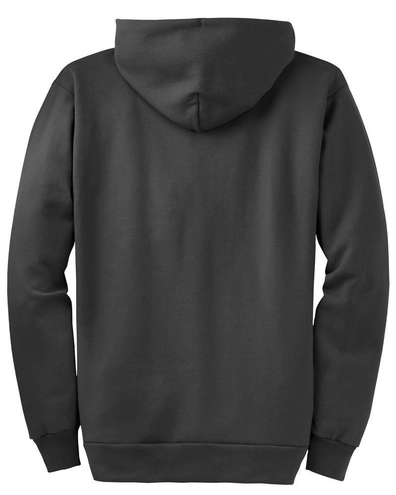 Port & Co Tall Essential Fleece Full-Zip Hooded Sweatshirt - Charcoal