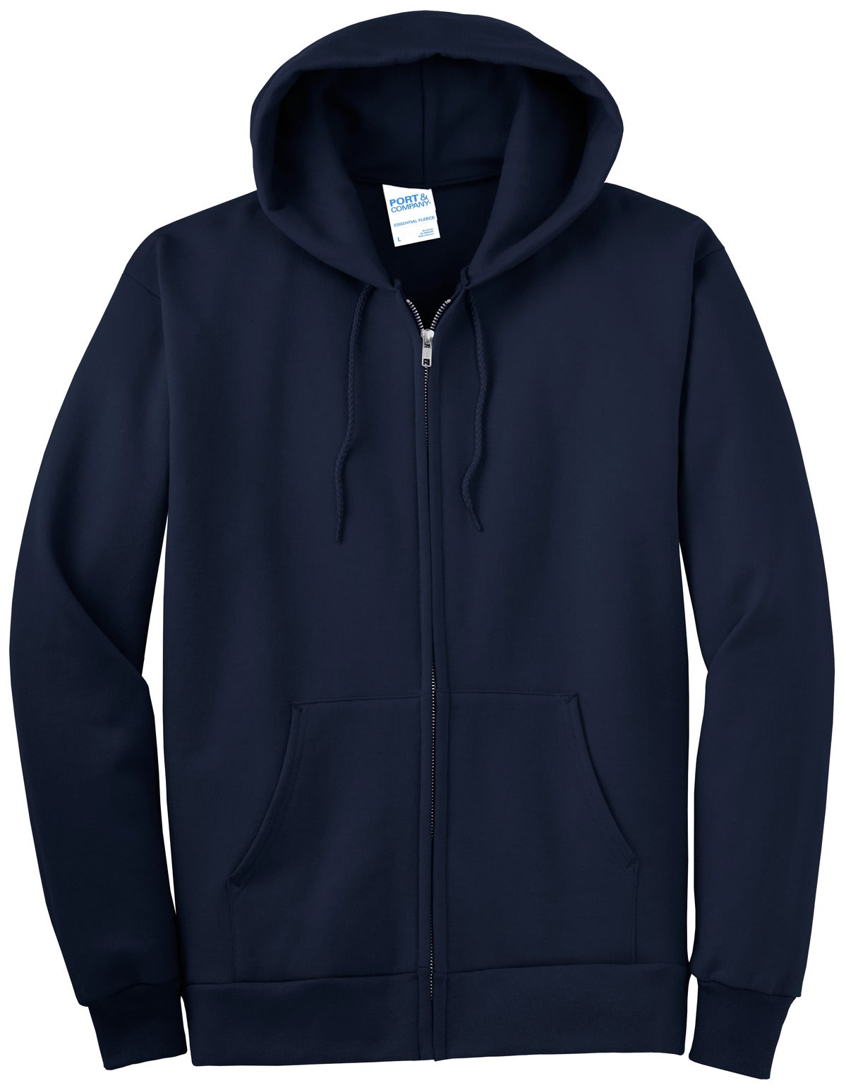 Port & Co Tall Essential Fleece Full-Zip Hooded Sweatshirt - Navy