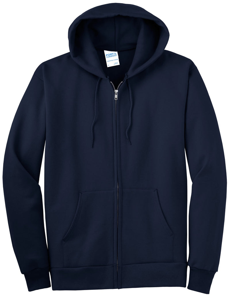 Port & Co Tall Essential Fleece Full-Zip Hooded Sweatshirt - Navy