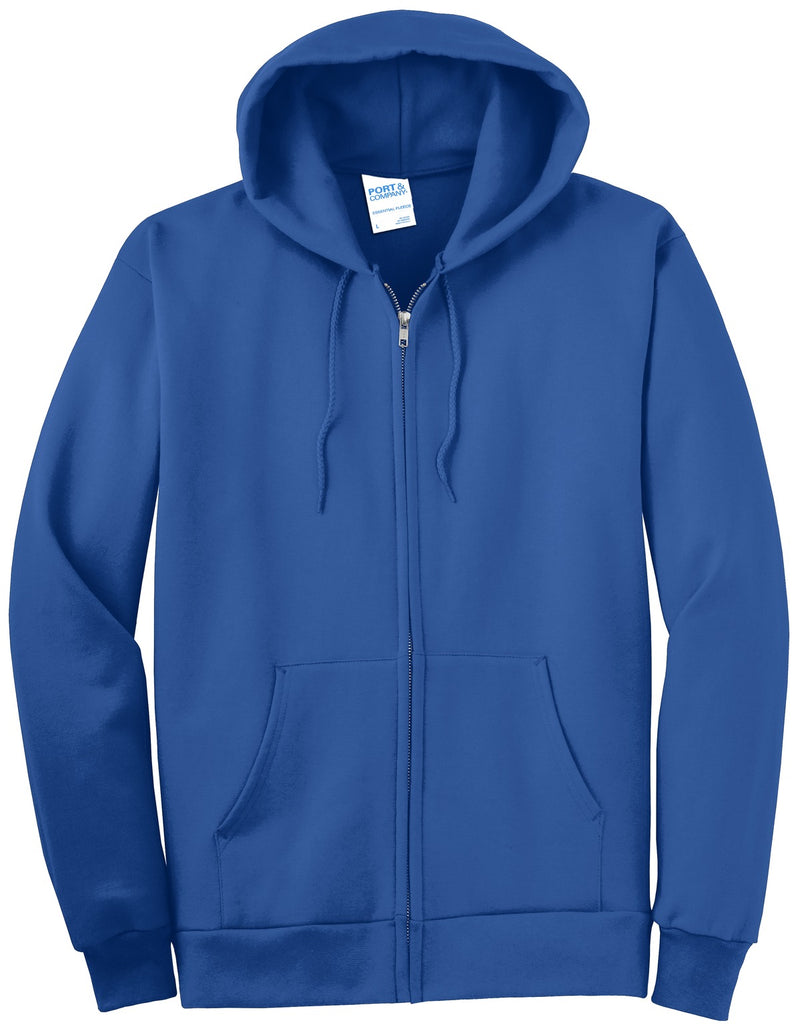 Port & Co Tall Essential Fleece Full-Zip Hooded Sweatshirt - Royal