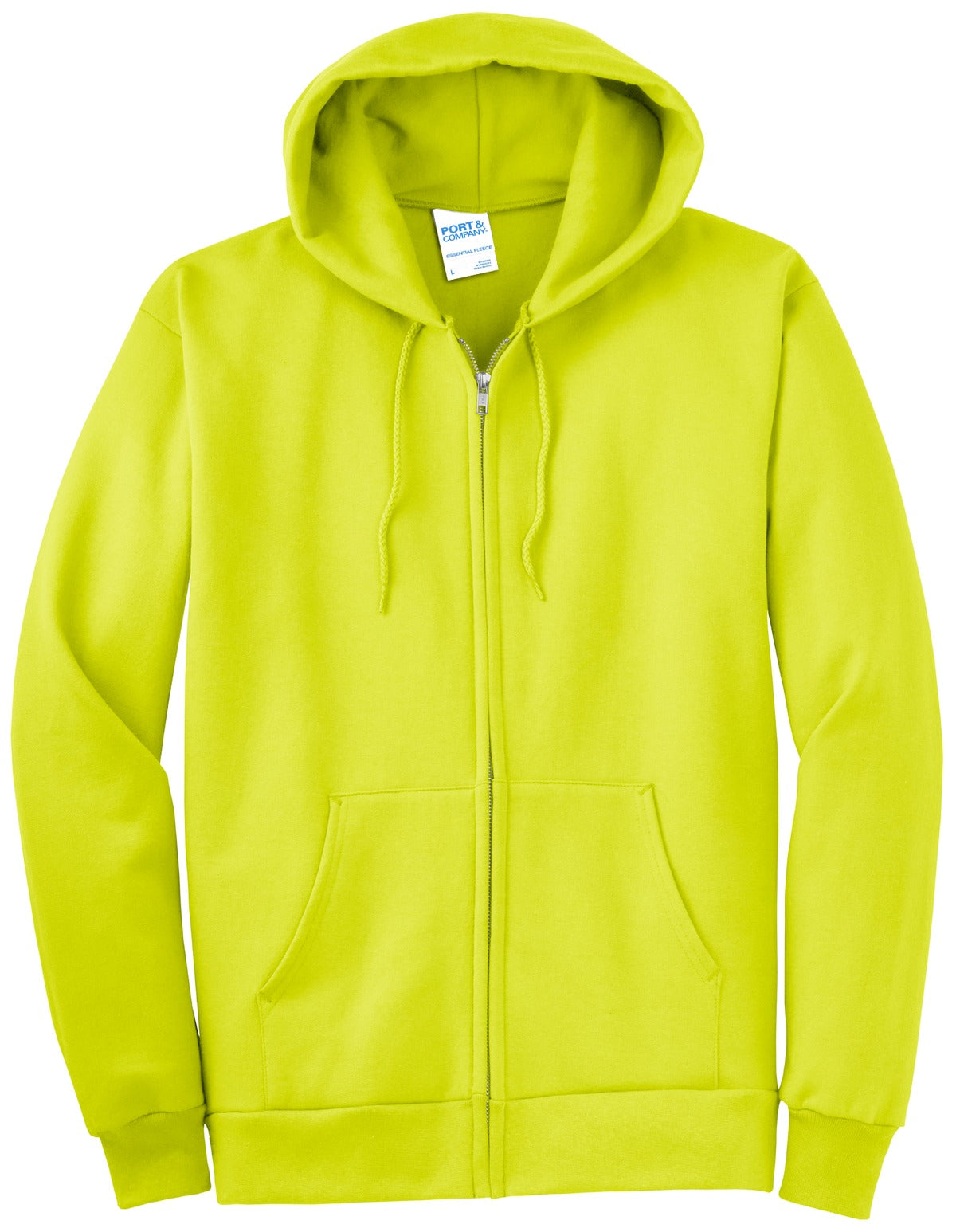 Port & Co Tall Essential Fleece Full-Zip Hooded Sweatshirt - Safety Green
