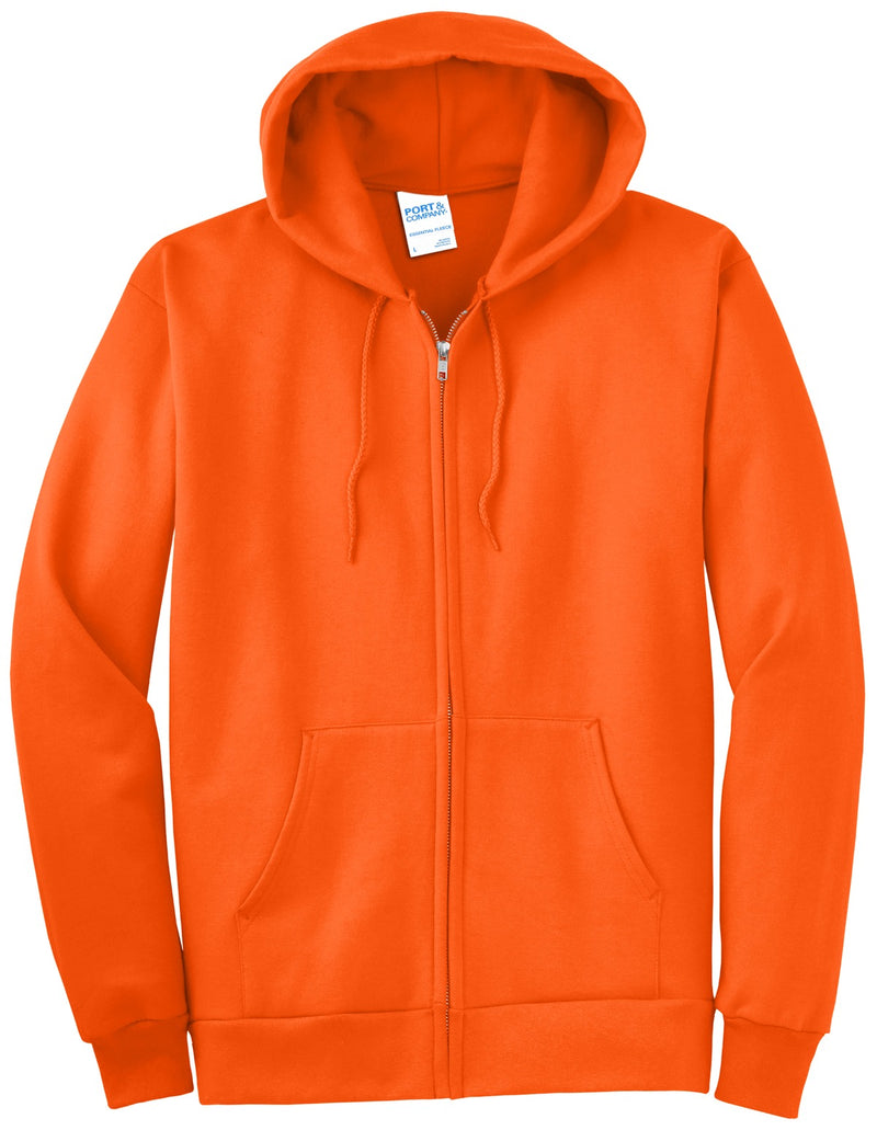 Port & Co Tall Essential Fleece Full-Zip Hooded Sweatshirt - Safety Orange