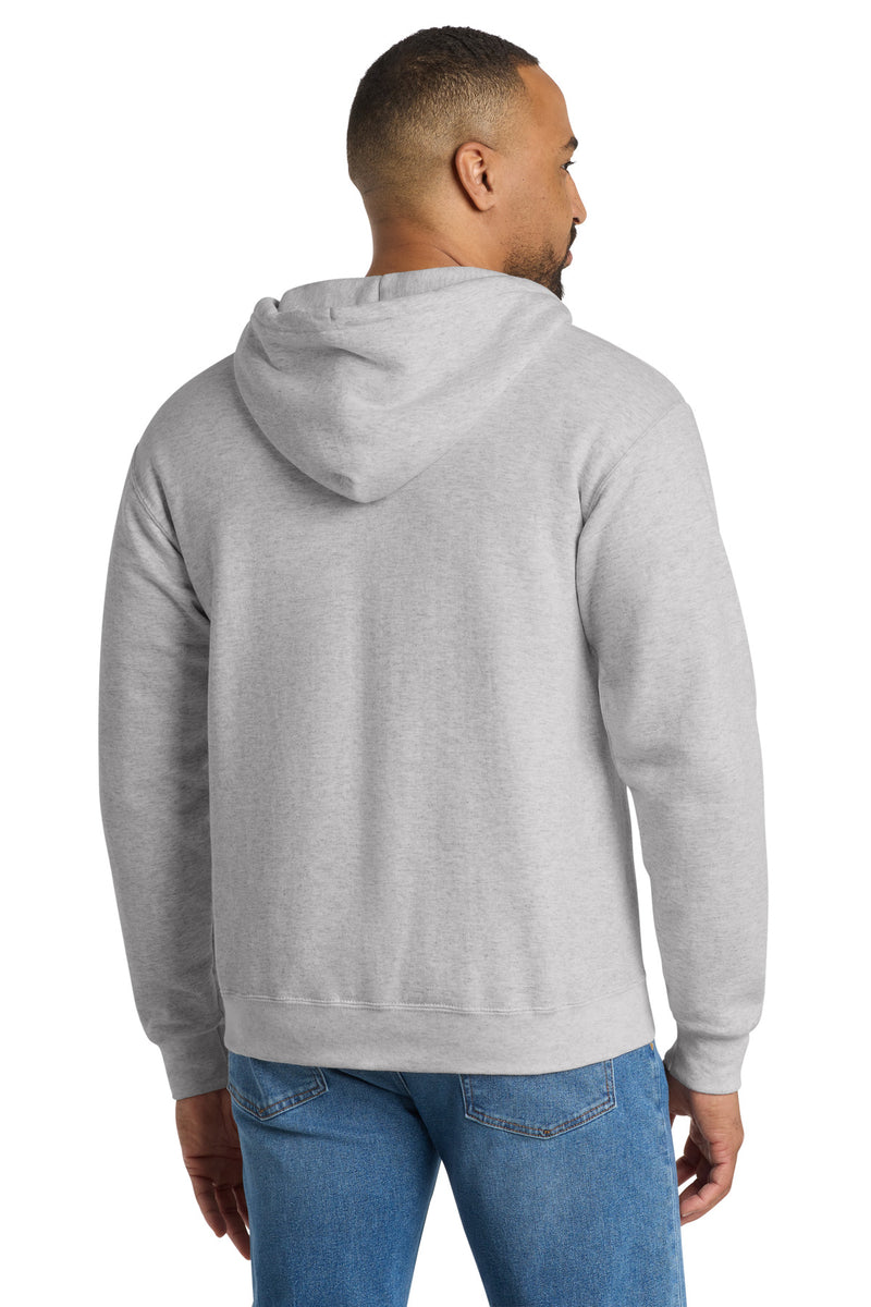 Port & Co Essential Fleece Full-Zip Hooded Sweatshirt - Ash