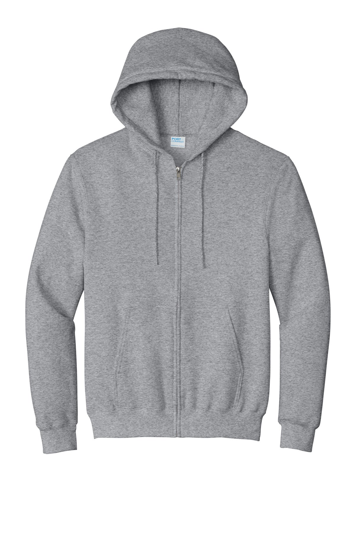 Port & Co Essential Fleece Full-Zip Hooded Sweatshirt - Athletic Heather