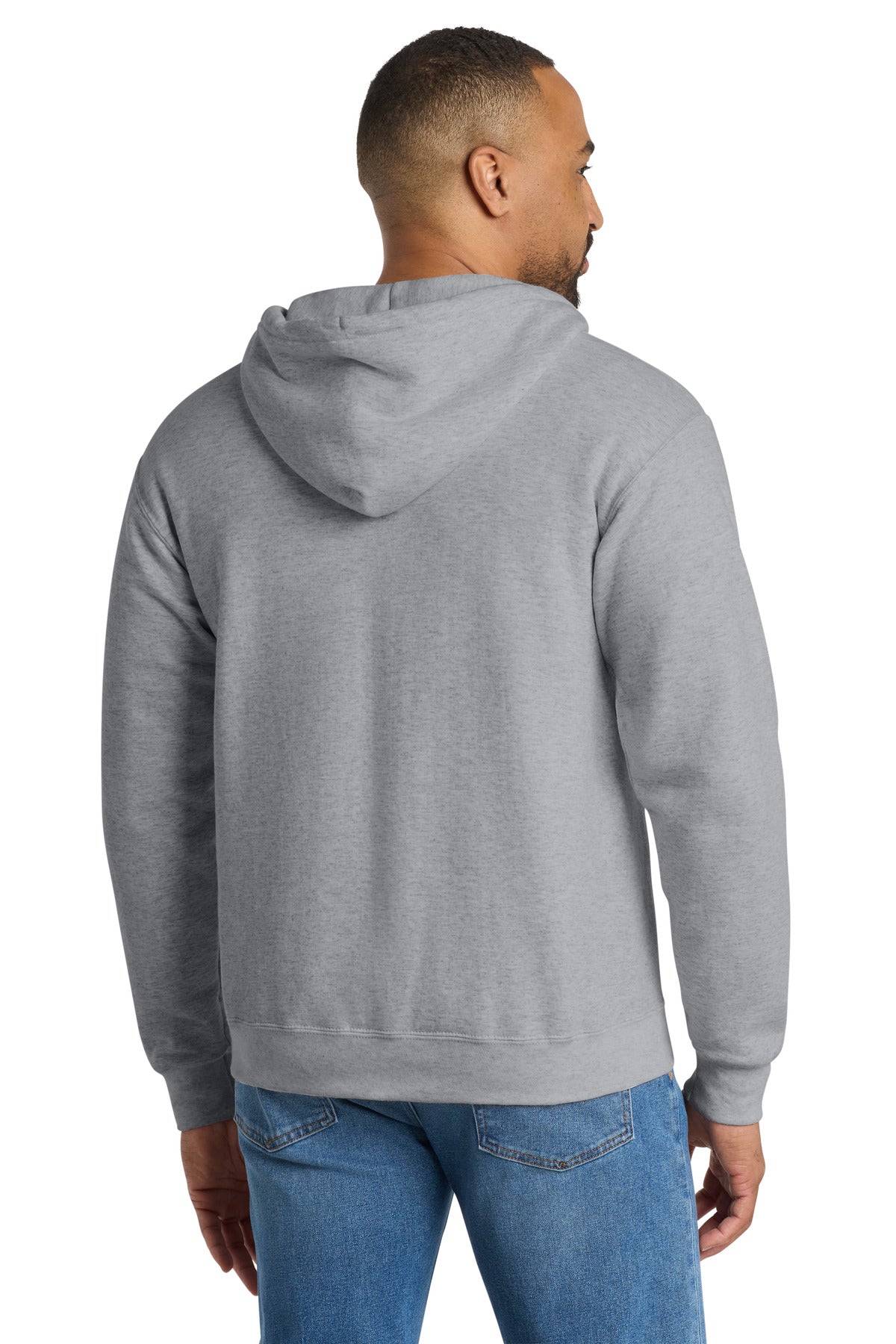 Port & Co Essential Fleece Full-Zip Hooded Sweatshirt - Athletic Heather