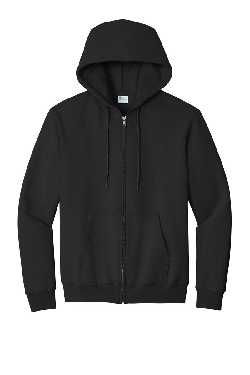 Port & Co Essential Fleece Full-Zip Hooded Sweatshirt - Jet Black