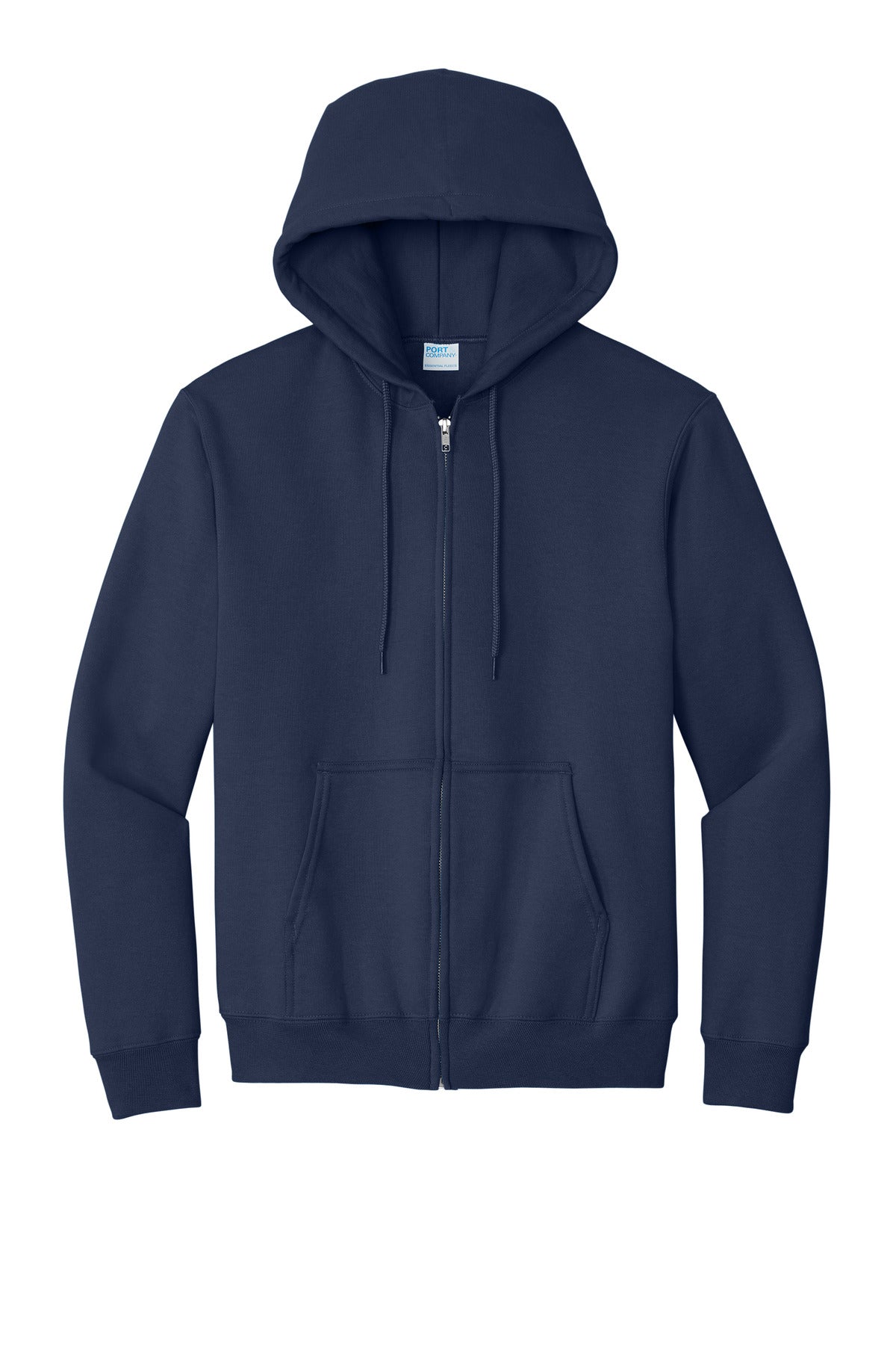 Port & Co Essential Fleece Full-Zip Hooded Sweatshirt - Navy