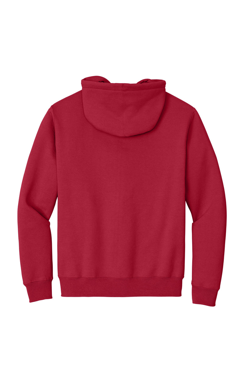 Port & Co Essential Fleece Full-Zip Hooded Sweatshirt - Red