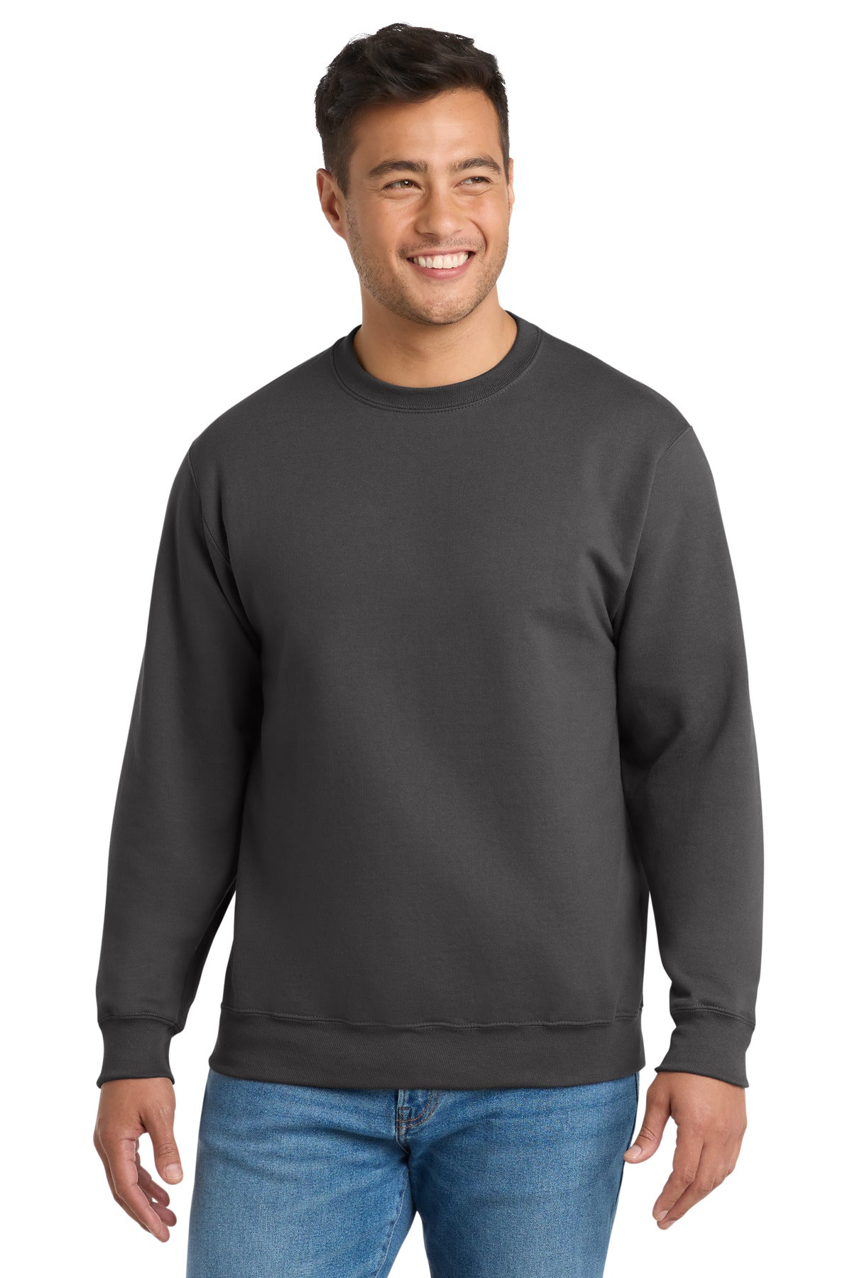 Port & Co Essential Fleece Crewneck Sweatshirt - Charcoal