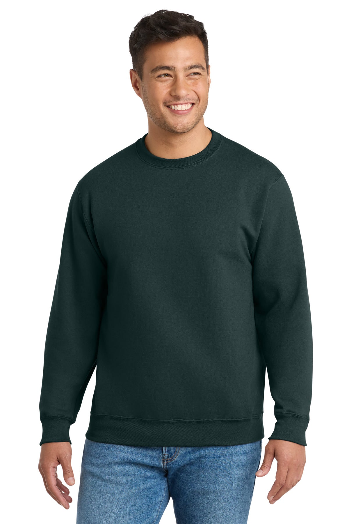 Port & Co Essential Fleece Crewneck Sweatshirt - Dark Green