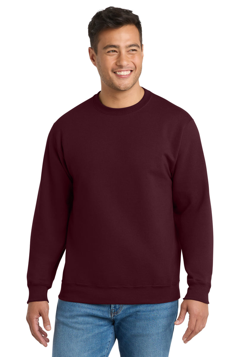Port & Co Essential Fleece Crewneck Sweatshirt - Maroon