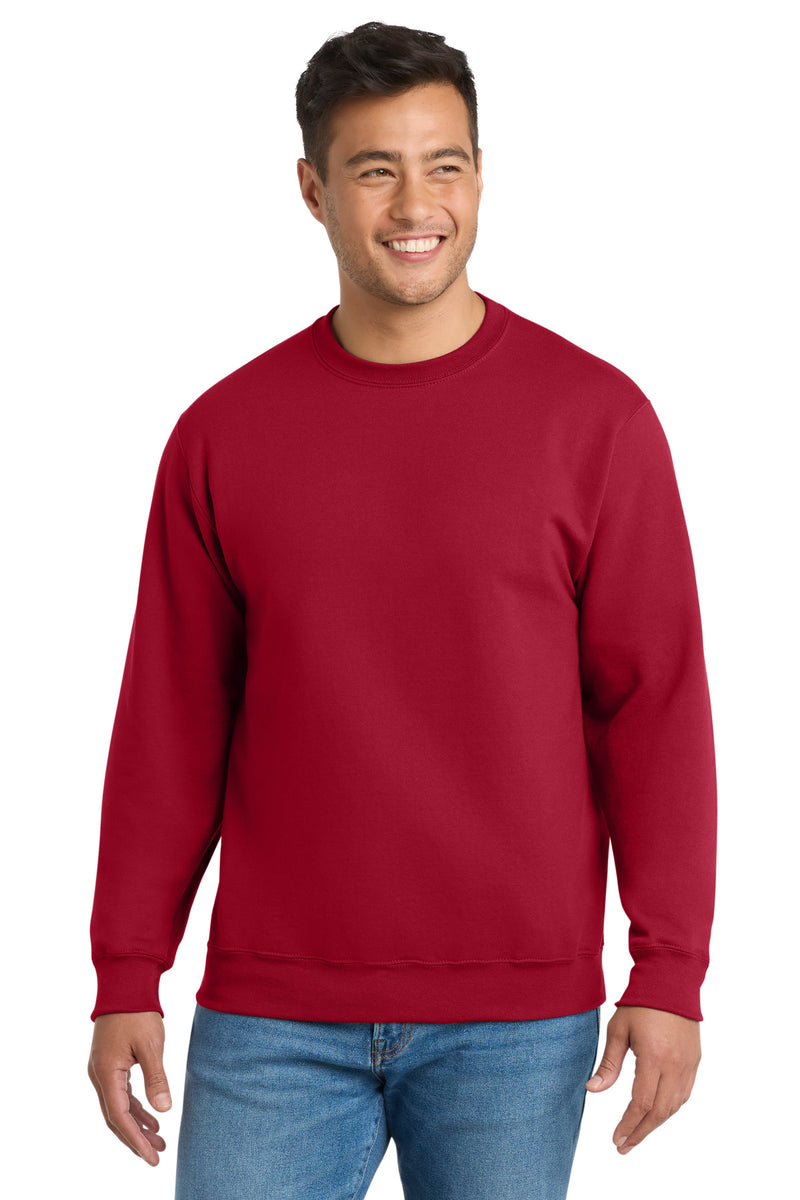 Port & Co Essential Fleece Crewneck Sweatshirt - Red