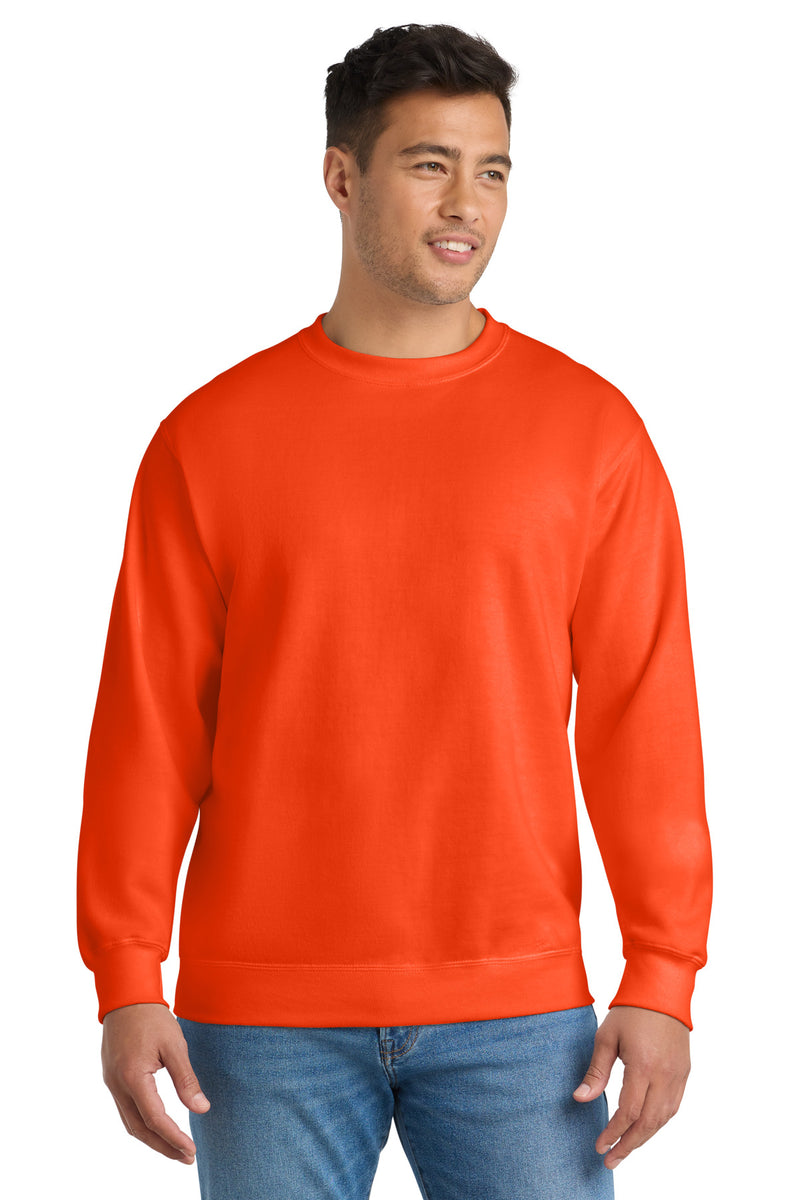 Port & Co Essential Fleece Crewneck Sweatshirt - Safety Orange