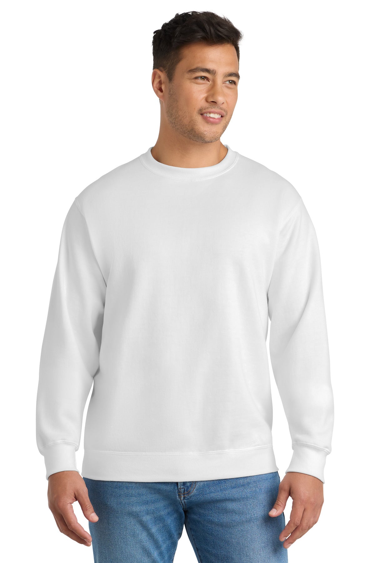 Port & Co Essential Fleece Crewneck Sweatshirt - White