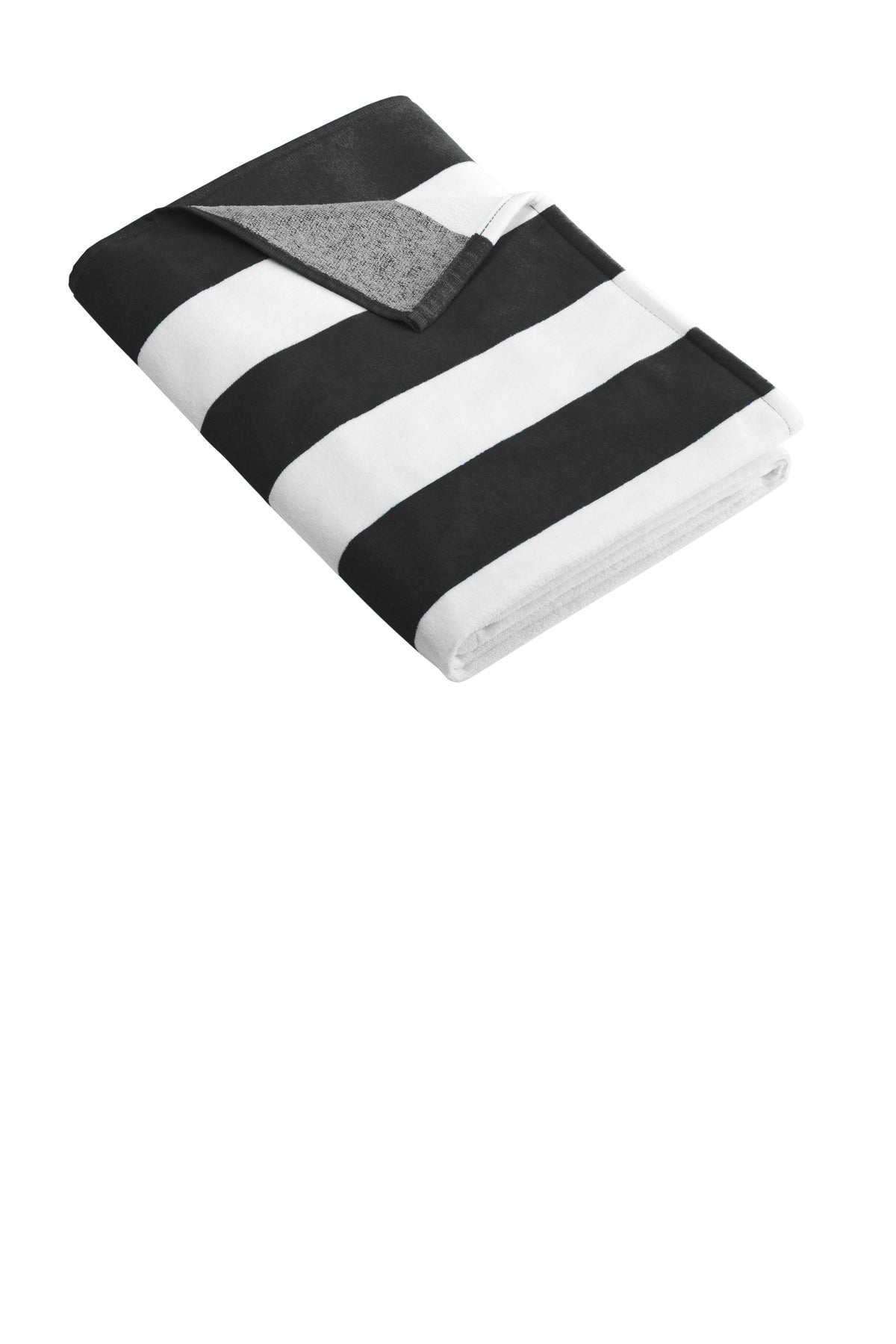 Port Authority Cabana Stripe Beach Towel - Black
