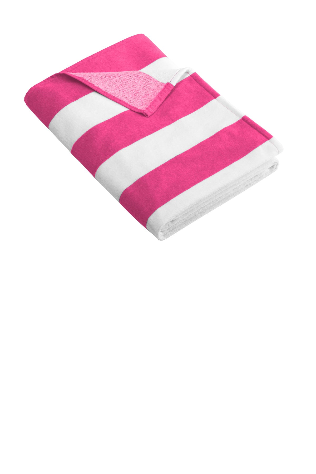 Port Authority Cabana Stripe Beach Towel - Tropical Pink