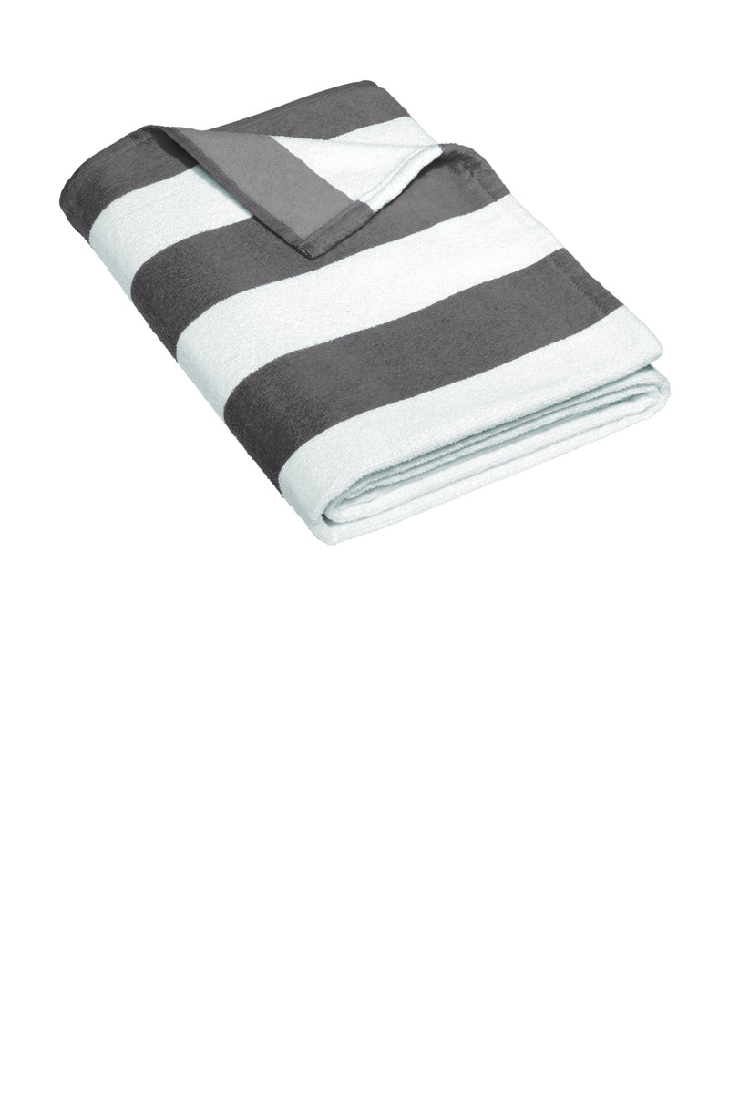 Port Authority  Value Cabana Stripe Beach Towel - Graphite