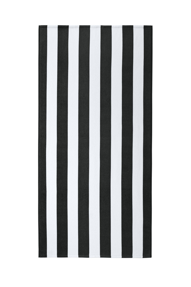 Port Authority  Value Cabana Stripe Beach Towel - Black