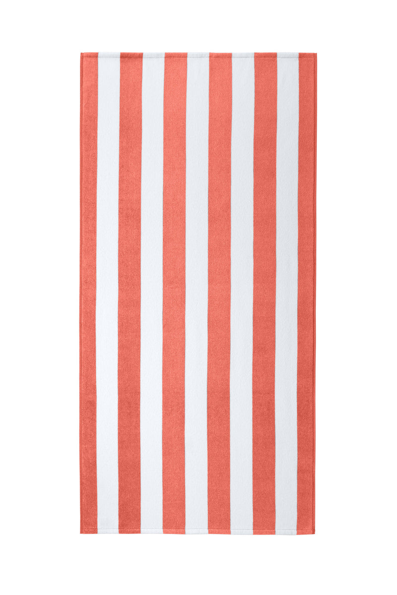 Port Authority  Value Cabana Stripe Beach Towel - Papaya